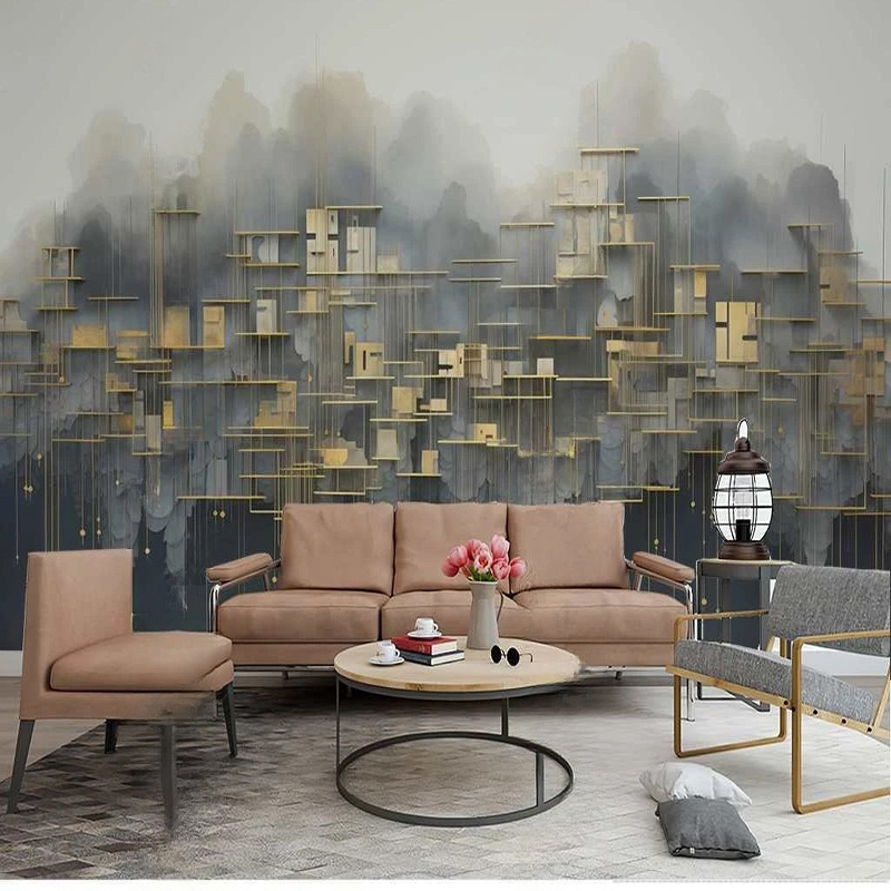 カスタム写真壁画モダンスタイル抽象都市建物家の装飾絵画リビン - Home Textiles City のレビューと価格