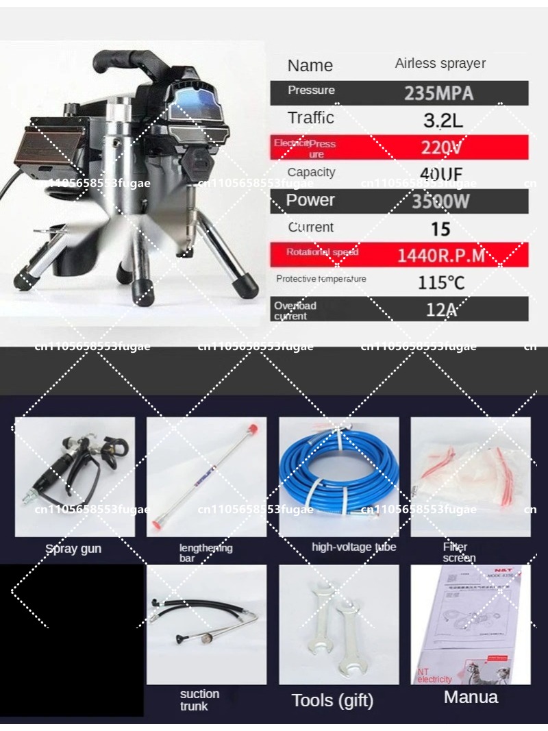 プロ仕様3.2Lエアレススプレーガン3500W塗装機 家庭用 - Home Textile Industry のレビューと価格