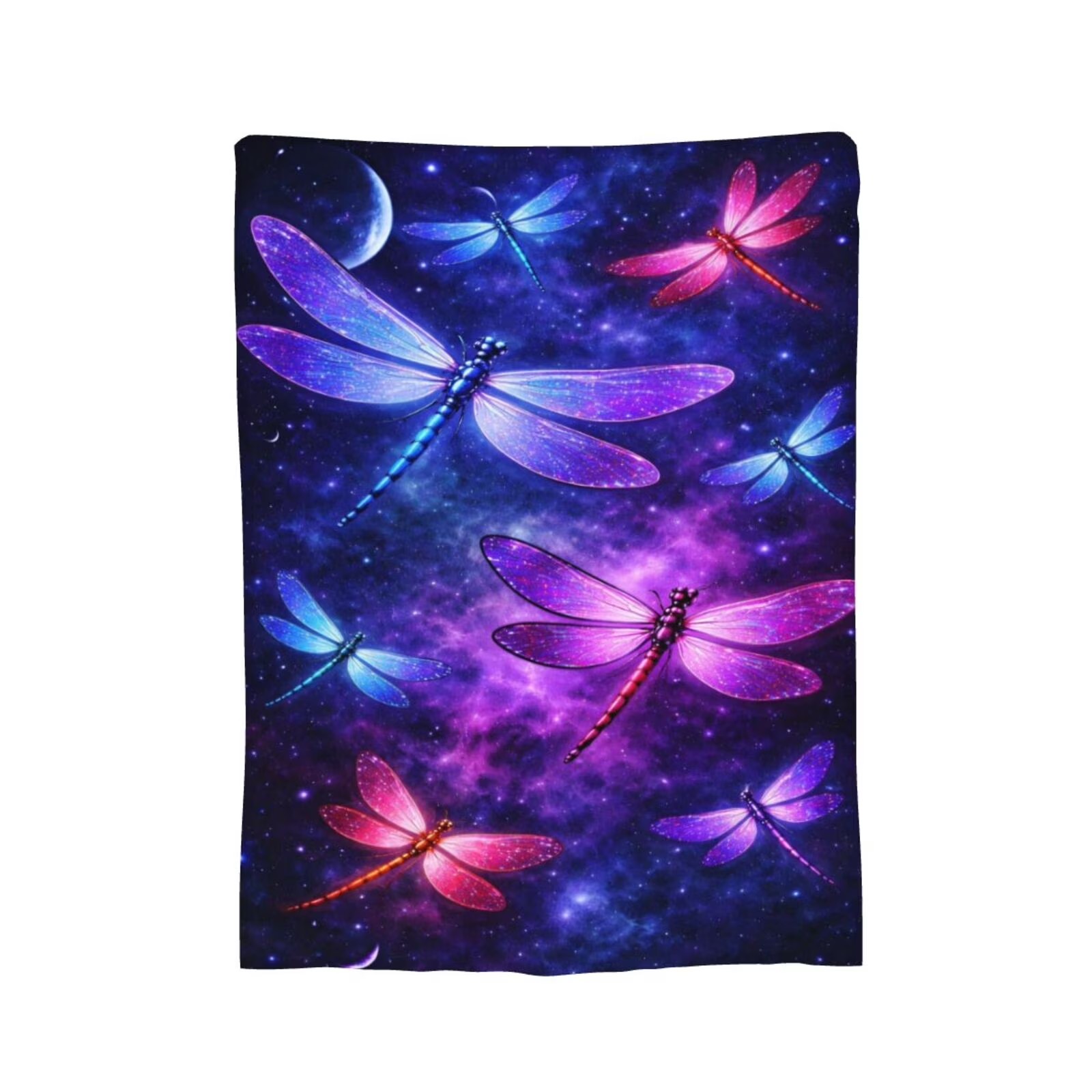 宇宙トンボ柄フランネルブランケット天体銀河プリント抗ピリング - Galaxy Home Textiles のレビューと価格