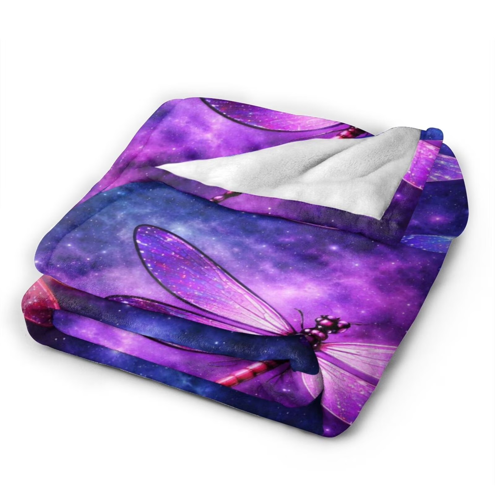 宇宙トンボ柄フランネルブランケット天体銀河プリント抗ピリング - Galaxy Home Textiles のレビューと価格
