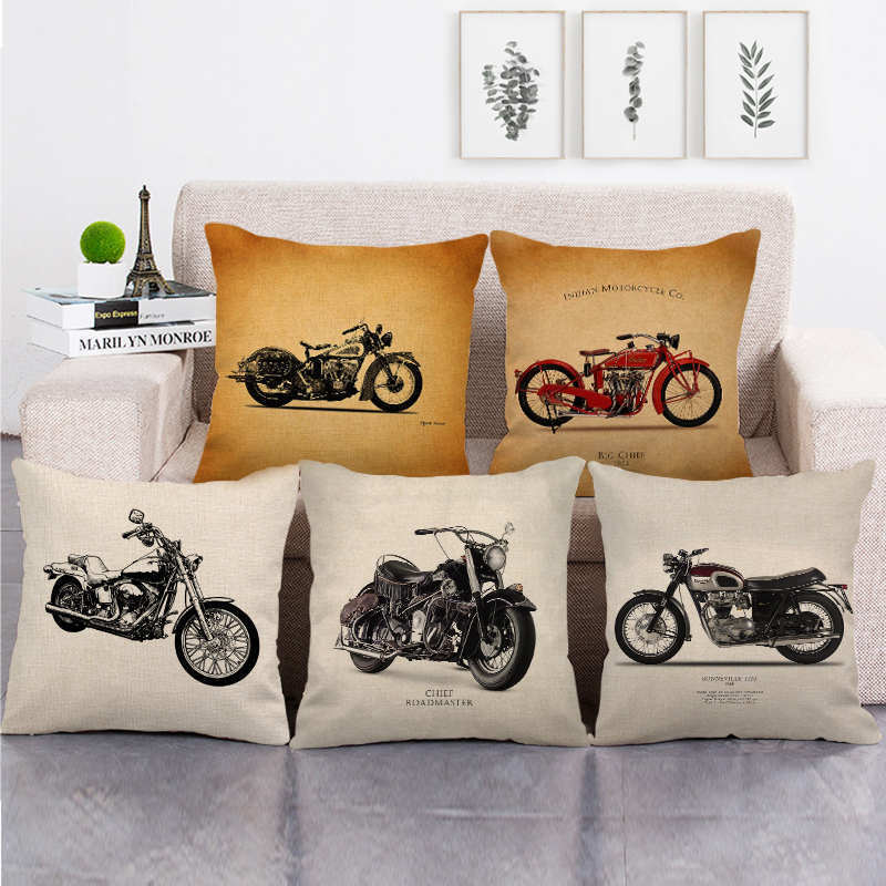レトロなインダストリアルスタイルのバイク柄デジタルプリントシ - Home Textile Industry のレビューと価格