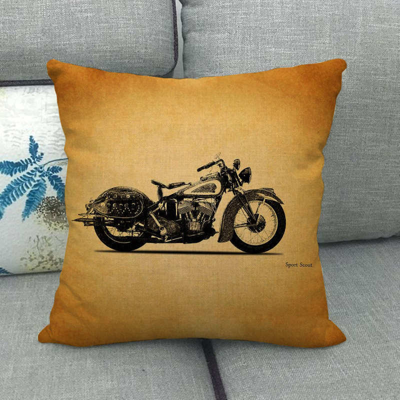 レトロなインダストリアルスタイルのバイク柄デジタルプリントシ - Home Textile Industry のレビューと価格