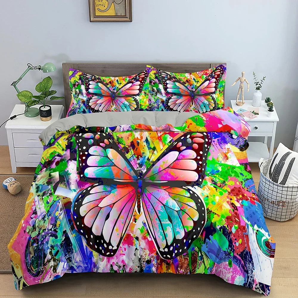 新しい 3D プリント銀河蝶快適な布団キルトカバー枕カバー寝 - Galaxy Home Textiles のレビューと価格